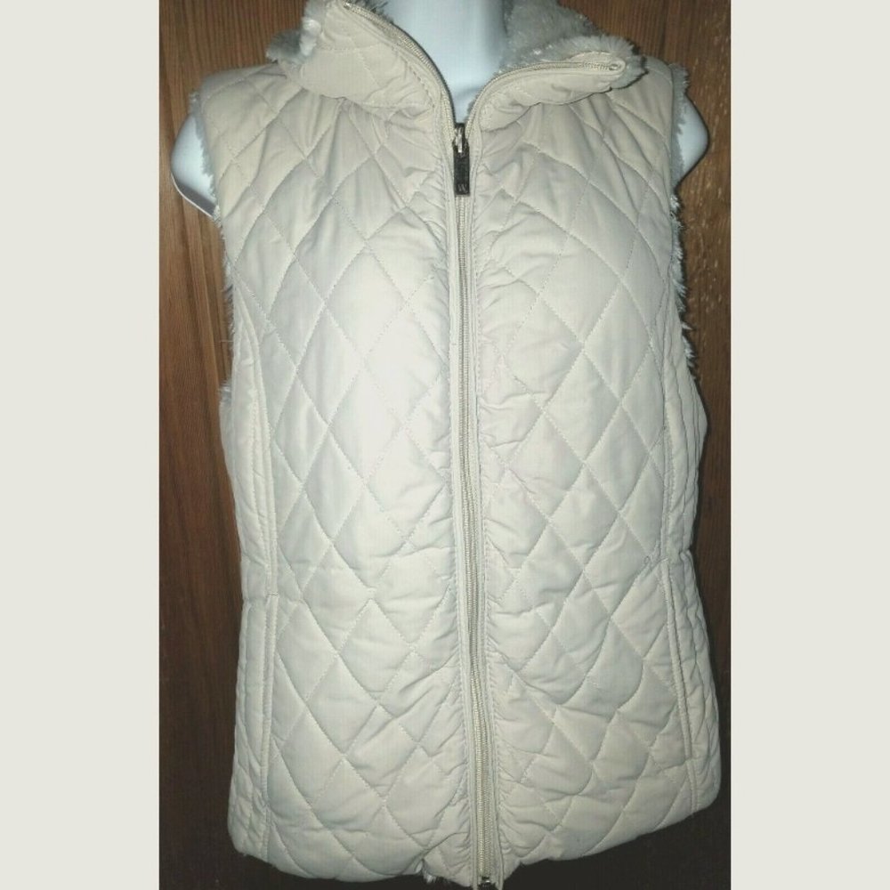 Weatherproof Women's M Beige Reversible Vest